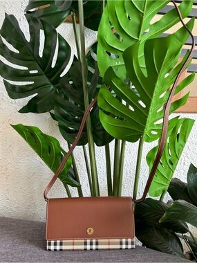Authentic Burberry Hannah Check Leather Crossbody